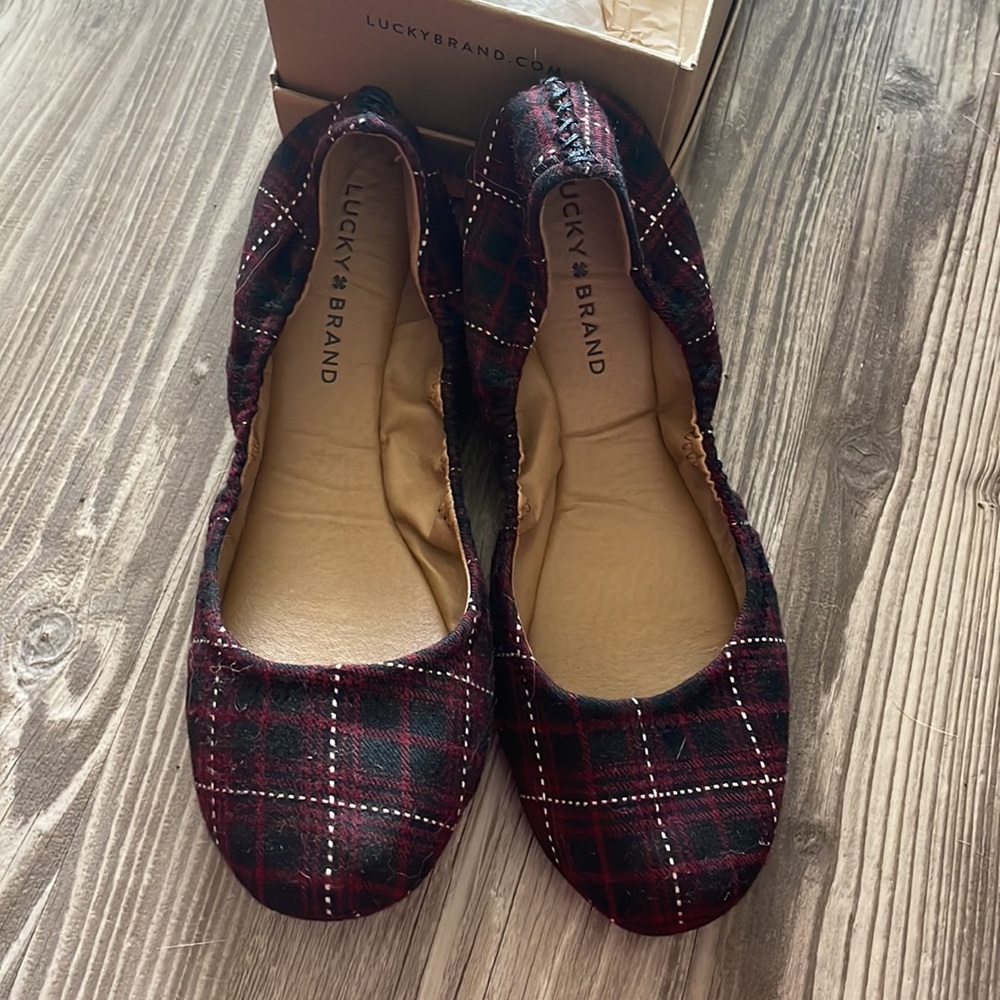 Lucky brand ballet plaid flats